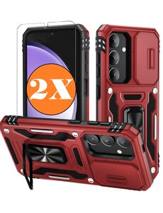 Ntech Hoesje Geschikt voor Samsung Galaxy S25 / S24 hoesje backcover Rood