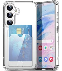 Ntech Transparant hoesje met Pasjeshouder geschikt voor Samsung Galaxy S25
