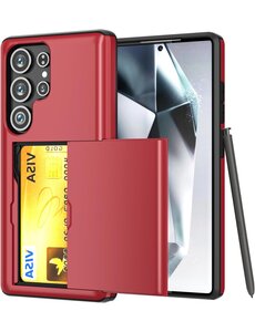 Ntech Hoesje Geschikt voor Samsung S25 Ultra Hoesje Rood