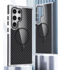 Ntech Magsafe Hoesje Geschikt voor Samsung S25 Plus / S24 Plus hoesje Zwart