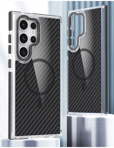 Ntech Magsafe Hoesje Geschikt voor Samsung S25 Plus / S24 Plus hoesje Zwart