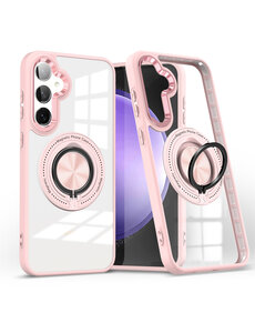 Ntech Magsafe Hoesje Geschikt voor Samsung Galaxy A16 4G / 5G hoesje Transparant Rose Goud