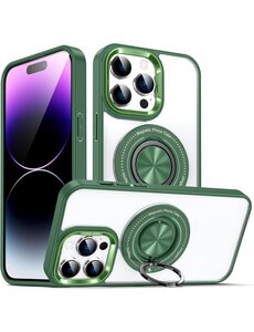 Ntech Magsafe Hoesje Geschikt voor iPhone 14 Pro hoesje Transparant Groen