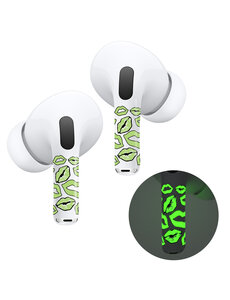 Ntech Airpods Stickers Geschikt voor Airpods Pro / 2 Pro stickers Glow in the Dark Lips