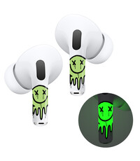 Ntech Airpods Stickers Geschikt voor Airpods Pro / 2 Pro stickers Glow in the Dark Smiling face