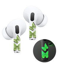 Ntech Airpods Stickers Geschikt voor Airpods Pro / 2 Pro stickers Glow in the Dark Vlinders