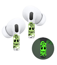 Ntech Airpods Stickers Geschikt voor Airpods Pro / 2 Pro stickers Glow in the Dark Cool Skull