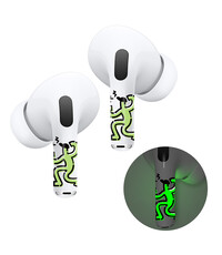 Ntech Airpods Stickers Geschikt voor Airpods Pro / 2 Pro stickers Glow in the Dark Street Art Tattoos