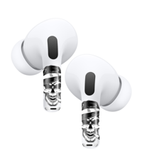 Ntech Airpods Stickers Geschikt voor Airpods Pro / 2 Pro stickers Wit Skull