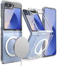 Ntech MagSafe hoesje Geschikt voor Samsung Galaxy Z Flip 7 FE - Flip 6 Transparant