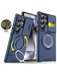 Ntech Hoesje Geschikt voor Samsung Galaxy S25 Ultra hoesje Blauw