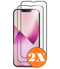 Ntech Full Cover Screenprotector geschikt voor iPhone 16e / iPhone 14 / iPhone 13 / 13 Pro Zwart 2pack