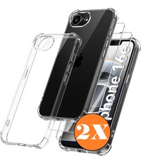 Ntech Hoesje Geschikt voor iPhone 16e transparant Anti Shock