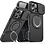 Ntech Hoesje Geschikt voor iPhone 16 Pro Max hoesje Zwart backcover met Met Draaibare Ring Houder en camera bescherming