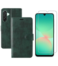 Ntech Hoesje geschikt voor Samsung Galaxy A26 bookcase Groen - Met screenprotector
