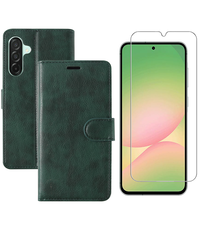 Ntech Hoesje geschikt voor Samsung Galaxy A56 bookcase Groen - Met screenprotector