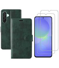 Ntech Hoesje geschikt voor Samsung Galaxy A36 bookcase Groen - Met screenprotector - 2x