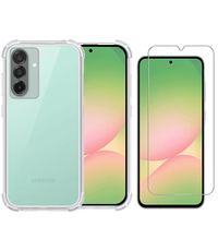 Ntech Hoesje geschikt voor Samsung A26 transparant Anti Shock silicone Met Screenprotector