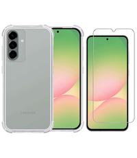 Ntech Hoesje geschikt voor Samsung A56 transparant Anti Shock silicone Met Screenprotector