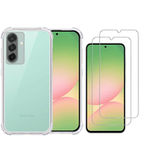 Ntech Hoesje geschikt voor Samsung A26 transparant Anti Shock silicone Met Screenprotectors