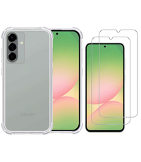 Ntech Hoesje geschikt voor Samsung A56 transparant Anti Shock silicone Met Screenprotectors