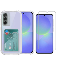 Ntech Transparant hoesje met Pasjeshouder geschikt voor Samsung Galaxy A36 Met Screenprotector