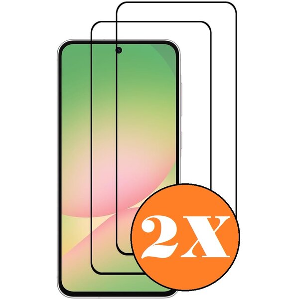 Ntech Full Cover Screenprotector geschikt voor Samsung Galaxy A56 5G Zwart 2pack | Volledige Beschermglas Tempered Glass | Samsung Galaxy A36 5G Screenprotector
