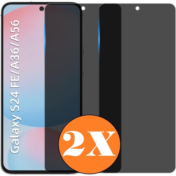 Ntech Privacy screenprotector Geschikt voor Samsung Galaxy A56 / A36 / S24 FE screenprotector Privacy - 2 Stuks - Full screen protector tempered glass - gehard glas Geschikt voor Samsung A56 / A36 / S24 FE