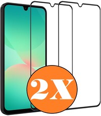 Ntech Full Cover Screenprotector geschikt voor Samsung Galaxy A26 5G Zwart 2pack