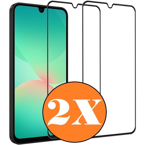 Ntech Full Cover Screenprotector geschikt voor Samsung Galaxy A26 5G Zwart 2pack | Volledige Beschermglas Tempered Glass | Samsung Galaxy A26 5G Screenprotector