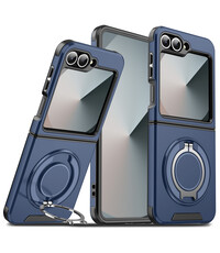 Ntech Hoesje Geschikt voor Samsung Galaxy Z Flip 7 FE - Flip 6  hoesje Blauw