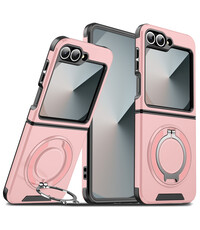 Ntech Hoesje Geschikt voor Samsung Galaxy Z Flip 7 FE - Flip 6  hoesje Rose Goud