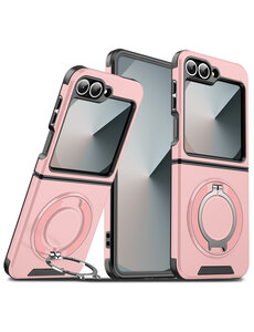 Ntech Hoesje Geschikt voor Samsung Galaxy Z Flip 7 FE - Flip 6  hoesje Rose Goud