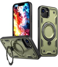 Ntech Magsafe Hoesje Geschikt voor iPhone 16e Hoesje Olijfgroen