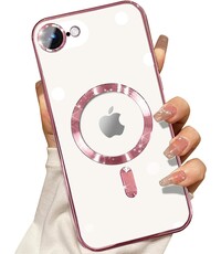 Ntech Magsafe Hoesje Geschikt Voor iPhone 16e hoesje Rose Goud