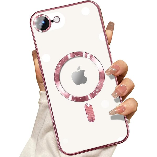 Ntech Magsafe Hoesje Geschikt Voor iPhone 16e hoesje Rose Goud - Lens beschermer backcover