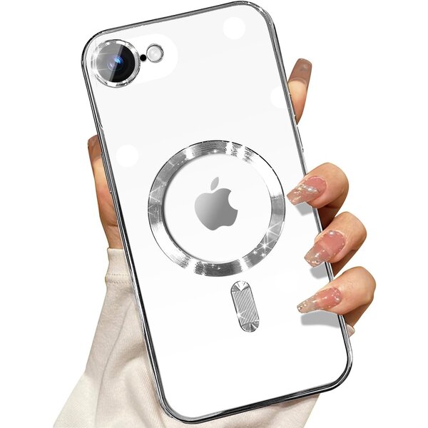 Ntech Magsafe Hoesje Geschikt Voor iPhone 16e hoesje Zliver - Lens beschermer backcover