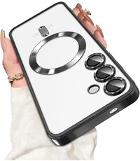 Ntech Hoesje Geschikt voor Samsung Galaxy S25 Magsafe hoesje backcover Zwart