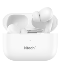 Ntech Ntech - draadloze oordopjes - Wit - met Active Noise Cancelling Fi5-