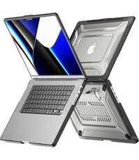 Ntech Hoes Geschikt voor MacBook Pro 16 inch Hoes Zwart shockproof heavy duty hoesje