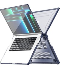 Ntech Hoes Geschikt voor MacBook Pro 16 inch Hoes Blauw shockproof heavy duty hoesje