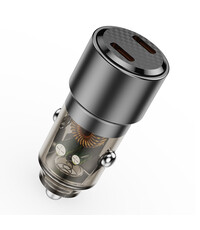 Ntech Autolader USB C 90W  - 2 Poorten Type-C Snellader Sigarettenaansteker