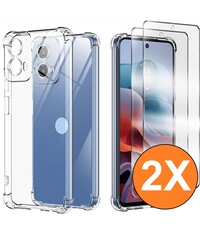 Ntech Hoesje Geschikt voor Motorola G45 / Moto G34  transparant Anti Shock silicone hoesje