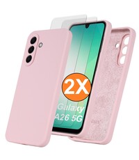 Ntech Hoesje geschikt voor Samsung Galaxy A26 Hoesje siliconen Pink Sand