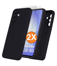 Ntech Hoesje geschikt voor Samsung Galaxy A36 Hoesje siliconen Zwart