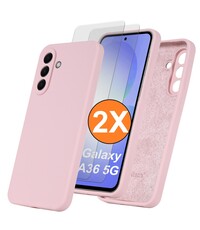 Ntech Hoesje geschikt voor Samsung Galaxy A36 Hoesje siliconen Pink Sand