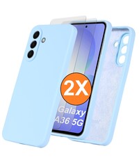 Ntech Hoesje geschikt voor Samsung Galaxy A36 Hoesje siliconen  Licht  Blauw