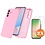 Ntech Hoesje geschikt voor Samsung Galaxy A56 Hoesje siliconen Licht Roze siliconen hoesje TPU - met Samsung A56 Screenprotector - 2 stuks