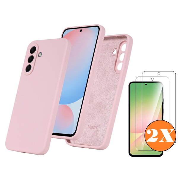 Ntech Hoesje geschikt voor Samsung Galaxy A56 Hoesje siliconen Pink Sand siliconen hoesje TPU - met Samsung A56 Screenprotector - 2 stuks