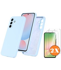 Ntech Hoesje geschikt voor Samsung Galaxy A56 Hoesje siliconen Licht Blauw